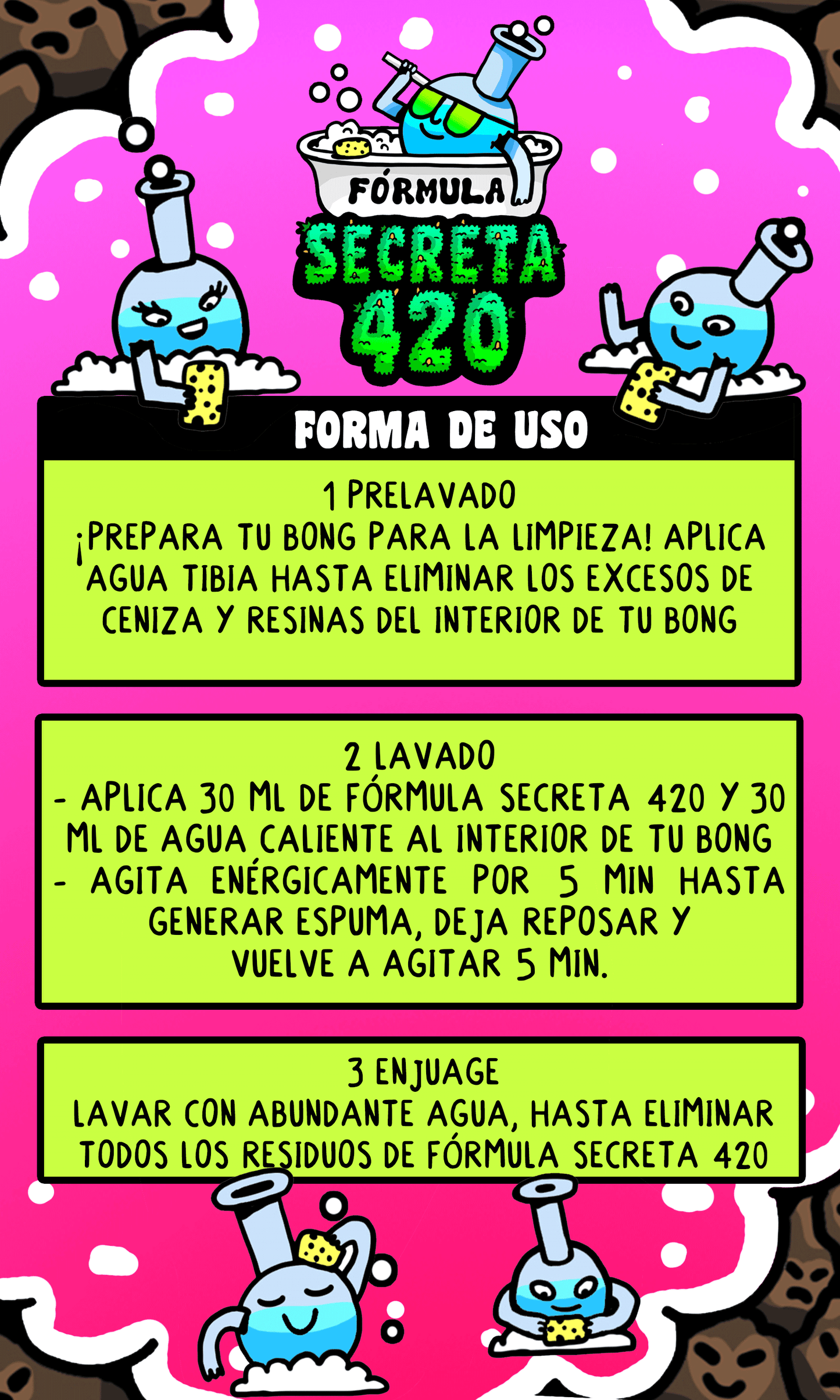 LIMPIADOR BONG CHERRY 250ML - FORMULA SECRETA 420